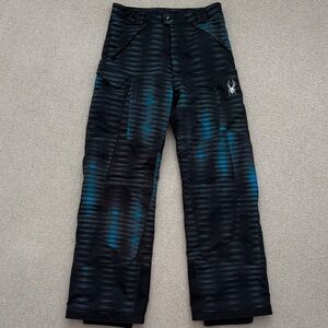 Spyder boys Black and Teal snow Pants